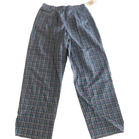 Napa Valley Pants - Vintage NOS Napa Valley Women L multi-color checkered beach casual pull-on pants
